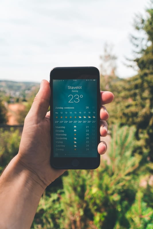 App mostrando o clima